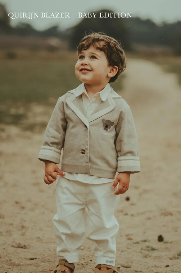 Donsje Amsterdam Jackets and Gilets Baby Quirijn Linen Blazer Soft Taupe