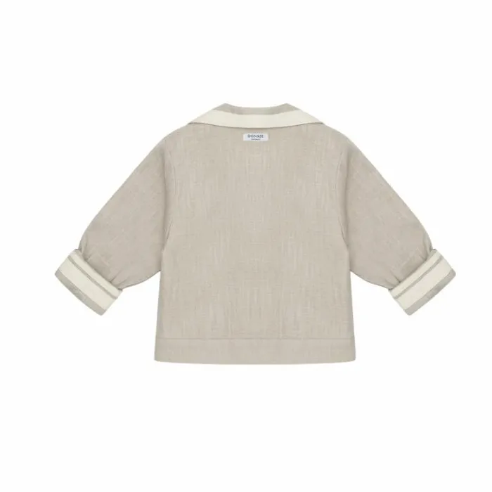 Donsje Amsterdam Jackets and Gilets Baby Quirijn Linen Blazer Soft Taupe