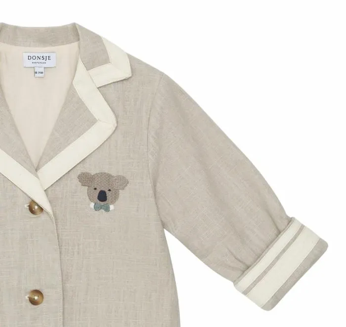 Donsje Amsterdam Jackets and Gilets Baby Quirijn Linen Blazer Soft Taupe