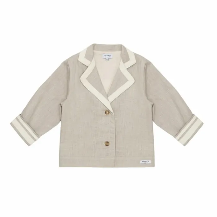 Donsje Amsterdam Jackets and Gilets Baby Quirijn Linen Blazer Soft Taupe
