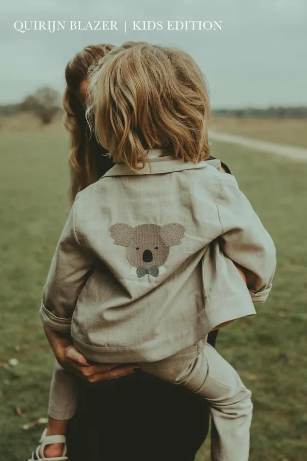 Donsje Amsterdam Jackets and Gilets Baby Quirijn Linen Blazer Soft Taupe