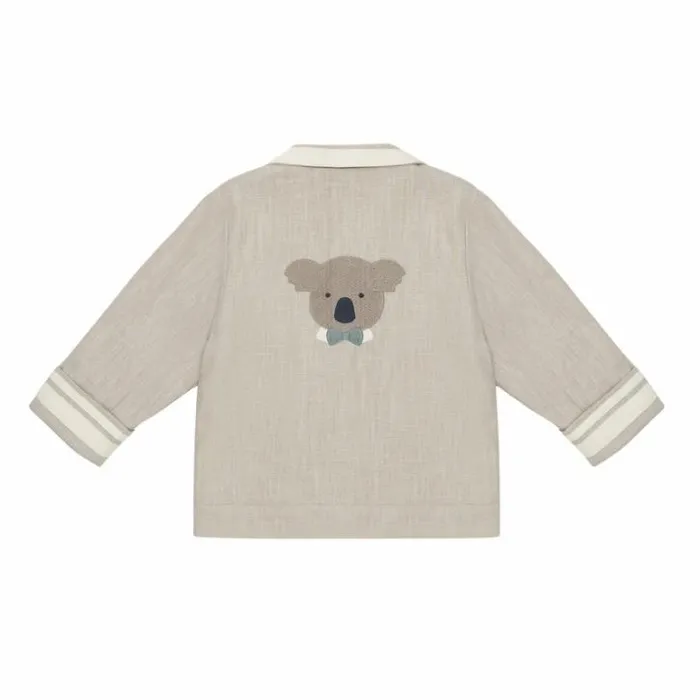 Donsje Amsterdam Jackets and Gilets Baby Quirijn Linen Blazer Soft Taupe