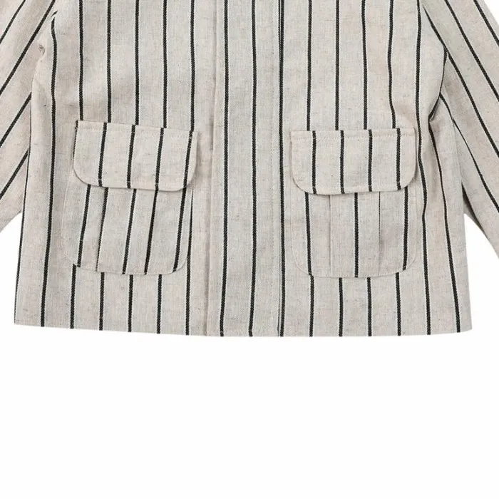 Donsje Amsterdam Jackets and Gilets Boys Ties Jacket Soft Sand Melange