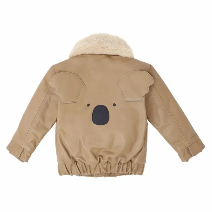 Donsje Amsterdam Jackets and Gilets Boys Yuki Leather Jacket Nutmeg Leather