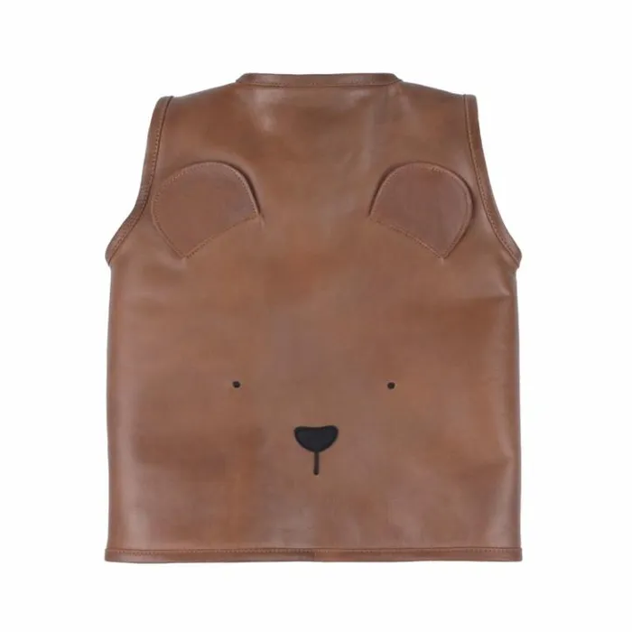 Donsje Amsterdam Jackets and Gilets Girls Noa Gilet Cognac Classic Leather