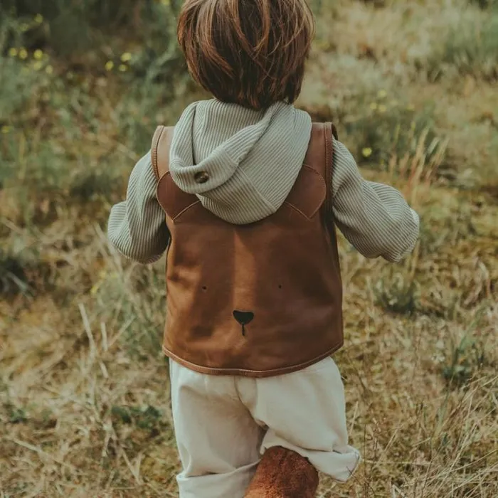 Donsje Amsterdam Jackets and Gilets Girls Noa Gilet Cognac Classic Leather