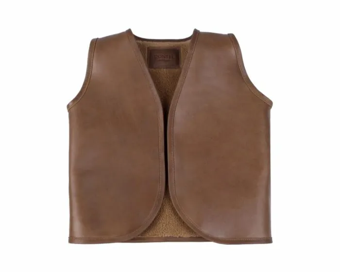 Donsje Amsterdam Jackets and Gilets Girls Noa Gilet Cognac Classic Leather