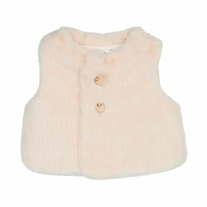 Donsje Amsterdam Jackets and Gilets Girls Tinge Gilet Soft Sand Teddy