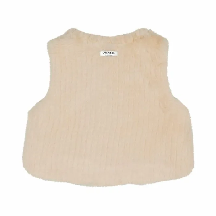 Donsje Amsterdam Jackets and Gilets Girls Tinge Gilet Soft Sand Teddy