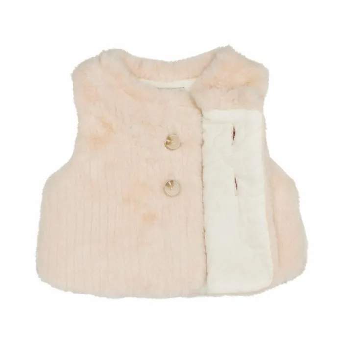 Donsje Amsterdam Jackets and Gilets Girls Tinge Gilet Soft Sand Teddy