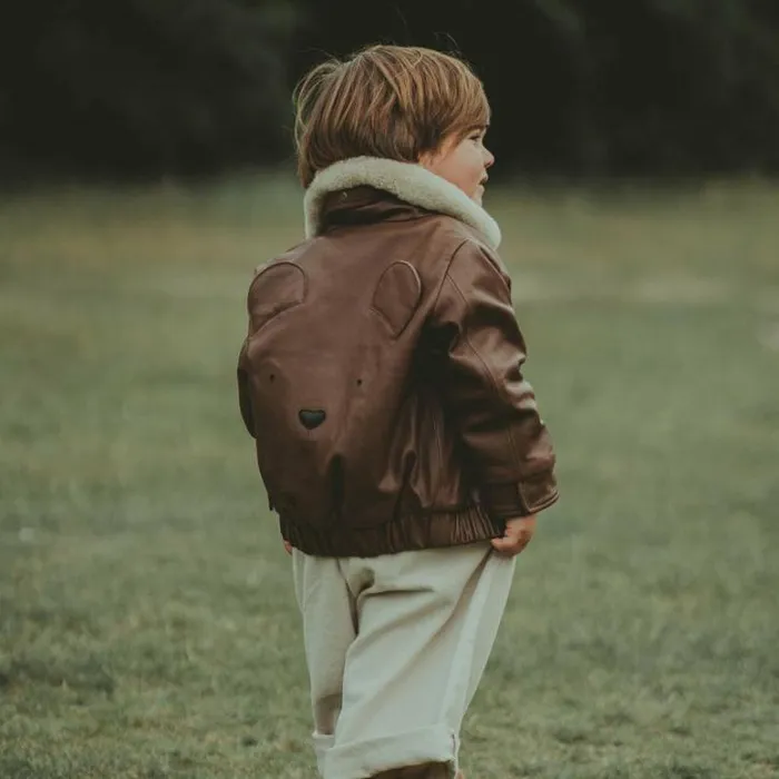Donsje Amsterdam Jackets and Gilets Girls Yuki Leather Jacket Cognac Leather