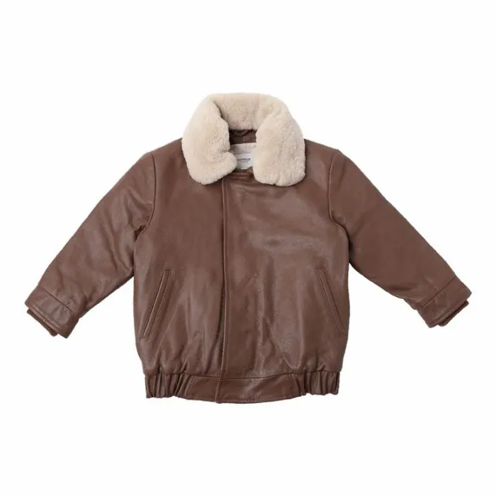 Donsje Amsterdam Jackets and Gilets Girls Yuki Leather Jacket Cognac Leather