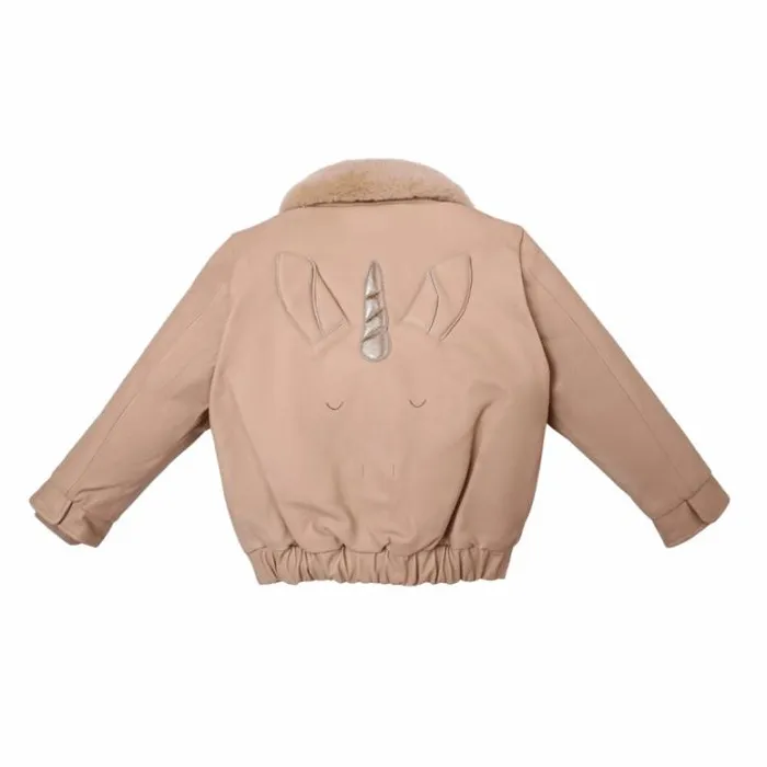 Donsje Amsterdam Jackets and Gilets Girls Yuki Leather Jacket Powder Cream Leather