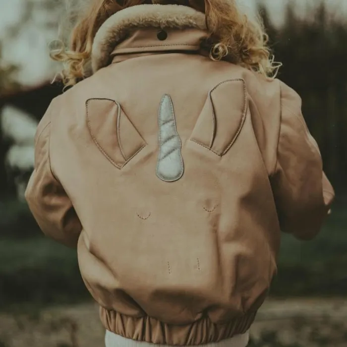 Donsje Amsterdam Jackets and Gilets Girls Yuki Leather Jacket Powder Cream Leather