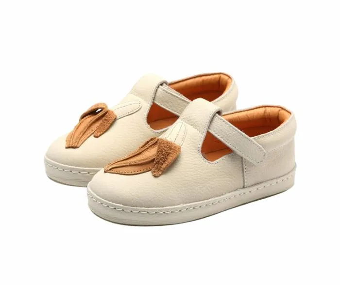 Donsje Amsterdam Low Shoes Girls Bowi Shoes Cream Betting Leather