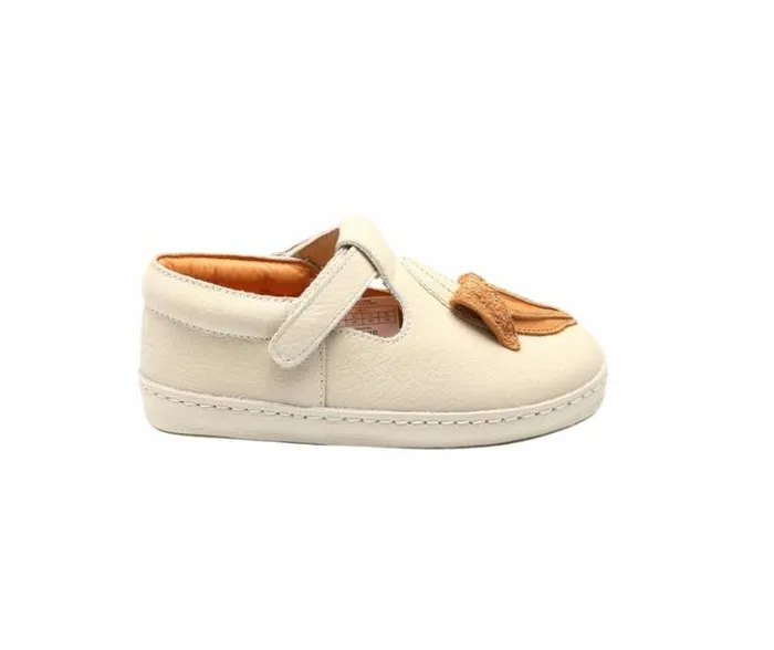 Donsje Amsterdam Low Shoes Girls Bowi Shoes Cream Betting Leather