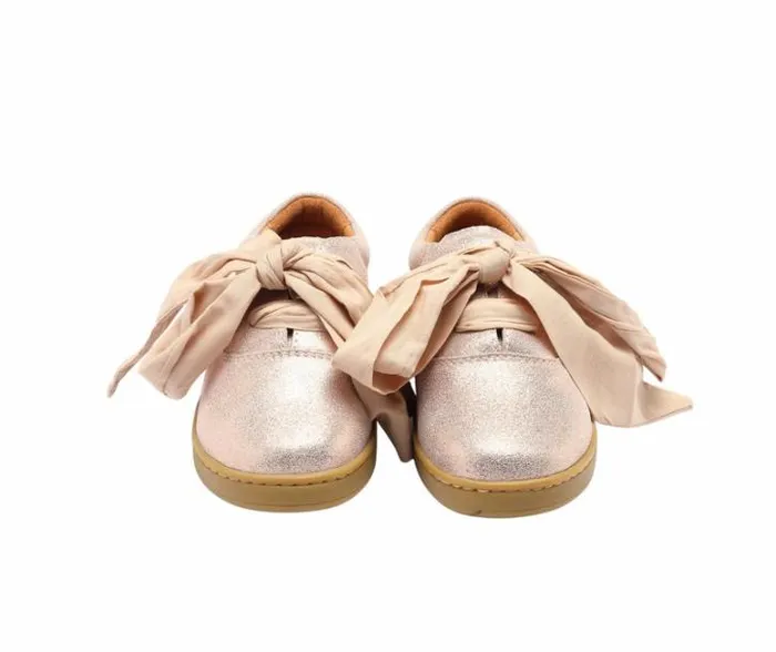 Donsje Amsterdam Low Shoes Girls Qemilia Organza Sneakers Powder Metallic Leather