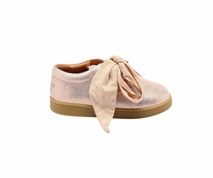 Donsje Amsterdam Low Shoes Girls Qemilia Organza Sneakers Powder Metallic Leather