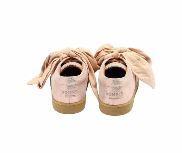 Donsje Amsterdam Low Shoes Girls Qemilia Organza Sneakers Powder Metallic Leather
