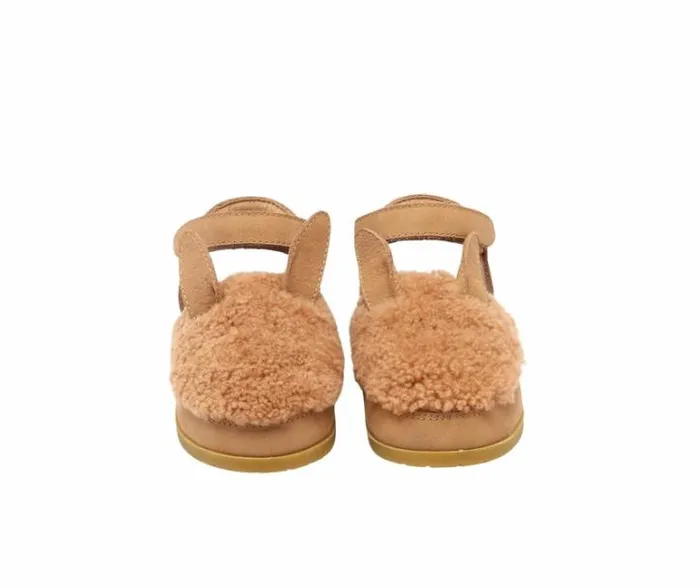 Donsje Amsterdam Sandals Girls Els Sandals Beige Curly Sheep Wool