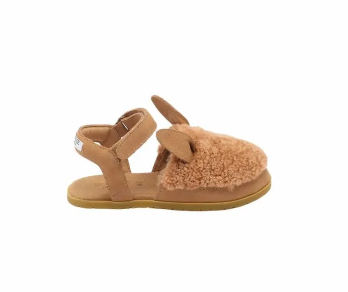 Donsje Amsterdam Sandals Girls Els Sandals Beige Curly Sheep Wool