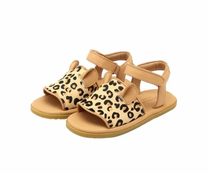 Donsje Amsterdam Sandals Girls Qara Sandals Leopard Spotted Cow Hair