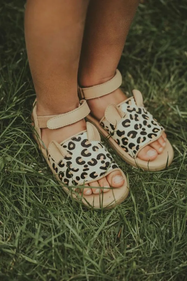 Donsje Amsterdam Sandals Girls Qara Sandals Leopard Spotted Cow Hair