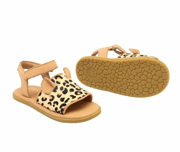 Donsje Amsterdam Sandals Girls Qara Sandals Leopard Spotted Cow Hair