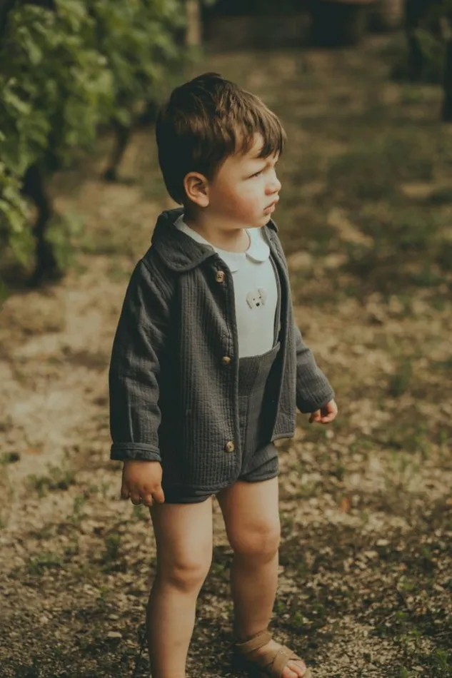 Donsje Amsterdam Shirts and Blouses Girls Henry Overshirt Cloudy Grey