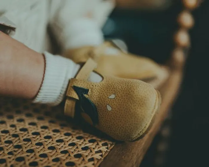 Donsje Amsterdam Shoes Baby Nanoe Shoes Canary Dotted Nubuck