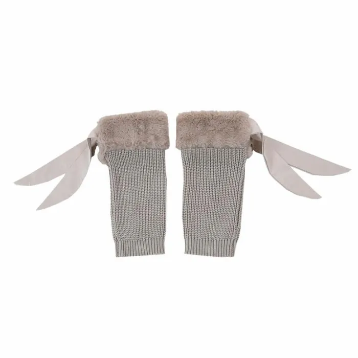 Donsje Amsterdam Socks and Tights Girls Gina Leg Warmers Taupe Teddy