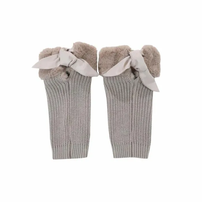 Donsje Amsterdam Socks and Tights Girls Gina Leg Warmers Taupe Teddy