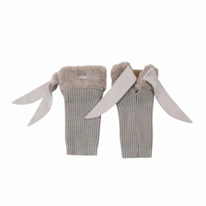Donsje Amsterdam Socks and Tights Girls Gina Leg Warmers Taupe Teddy