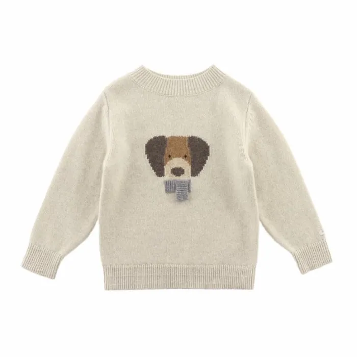 Donsje Amsterdam Sweaters and Cardigans Baby Denn Merino Wool Sweater Arctic Ivory Melange