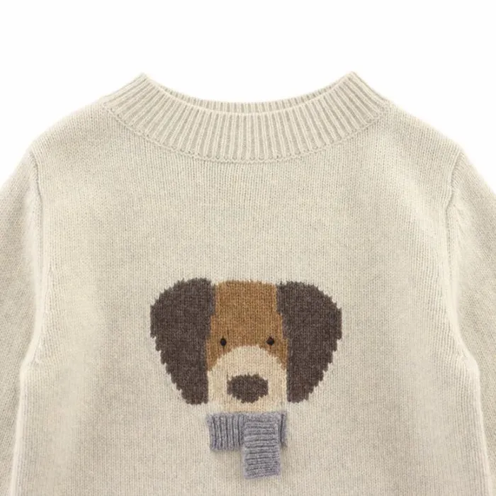 Donsje Amsterdam Sweaters and Cardigans Baby Denn Merino Wool Sweater Arctic Ivory Melange