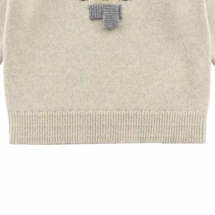 Donsje Amsterdam Sweaters and Cardigans Baby Denn Merino Wool Sweater Arctic Ivory Melange