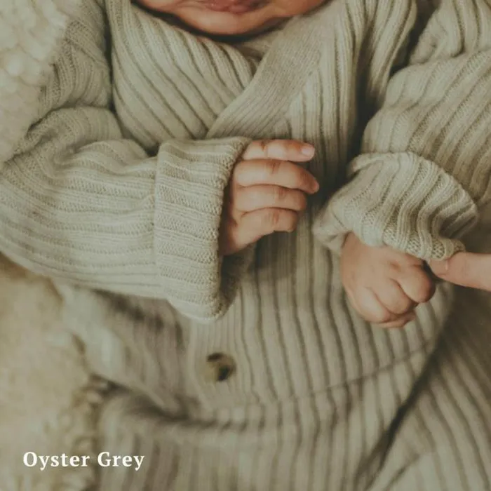 Donsje Amsterdam Sweaters and Cardigans Baby Elo Merino Wool Cardigan Night Blue Melange