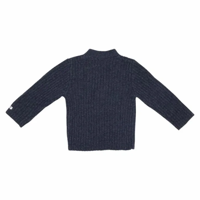 Donsje Amsterdam Sweaters and Cardigans Baby Elo Merino Wool Cardigan Night Blue Melange