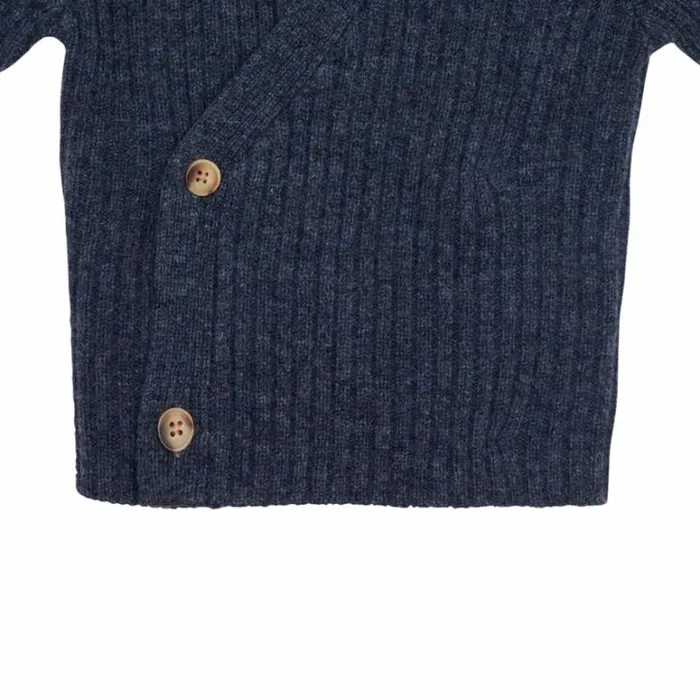 Donsje Amsterdam Sweaters and Cardigans Baby Elo Merino Wool Cardigan Night Blue Melange