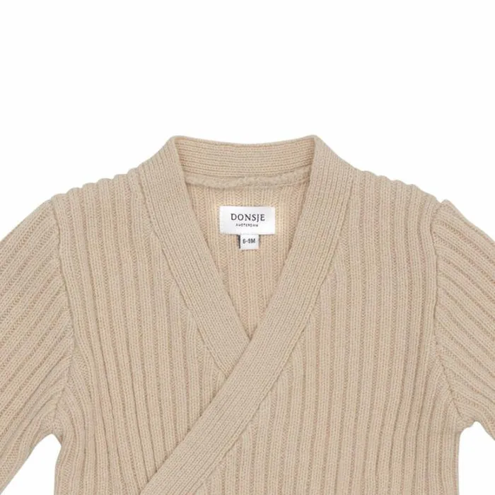 Donsje Amsterdam Sweaters and Cardigans Baby Elo Merino Wool Cardigan Oyster Grey