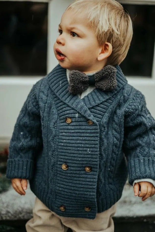 Donsje Amsterdam Sweaters and Cardigans Baby Jesper Cardigan Royal Blue Melange