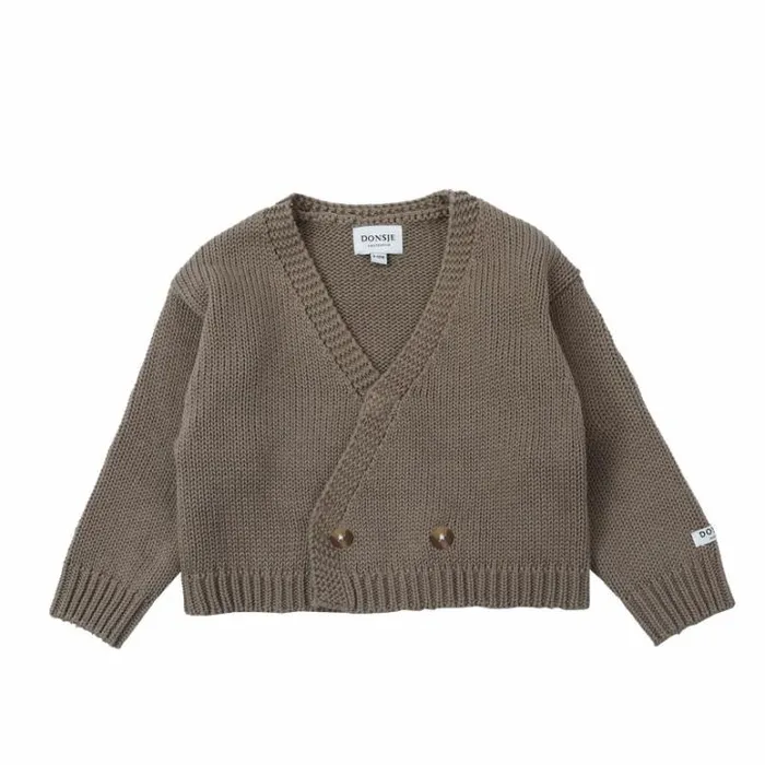 Donsje Amsterdam Sweaters and Cardigans Baby Lesley Cardigan Light Truffle