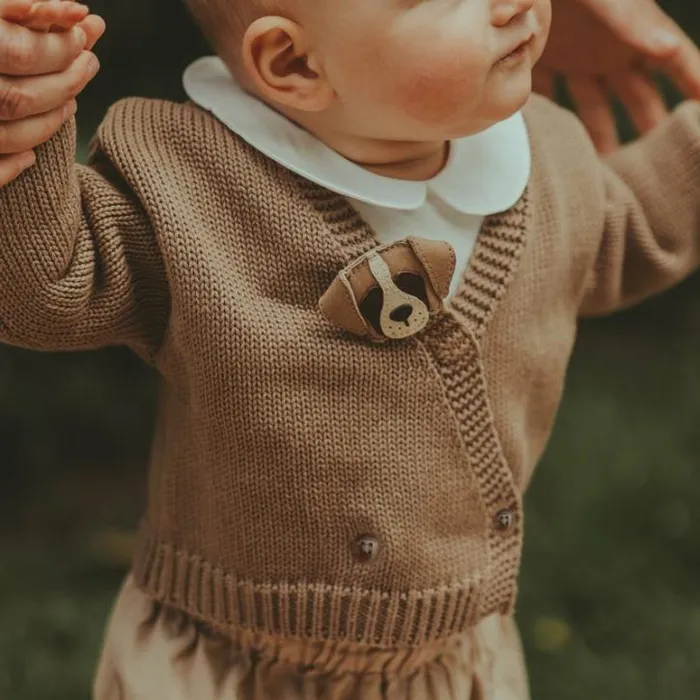 Donsje Amsterdam Sweaters and Cardigans Baby Lesley Cardigan Light Truffle