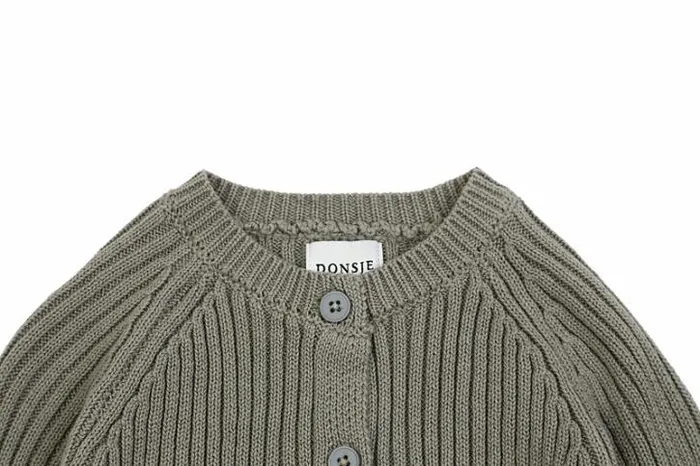 Donsje Amsterdam Sweaters and Cardigans Baby Peppe Cardigan Light Sage