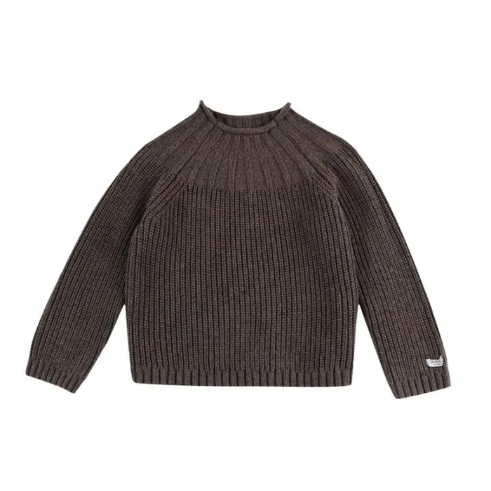 Donsje Amsterdam Sweaters and Cardigans Boys Dawi Sweater Espresso Melange