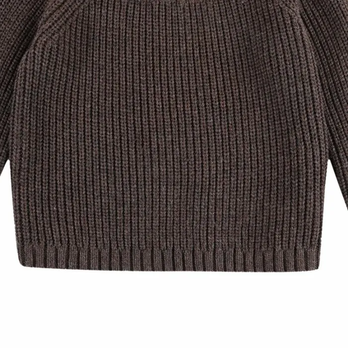 Donsje Amsterdam Sweaters and Cardigans Boys Dawi Sweater Espresso Melange