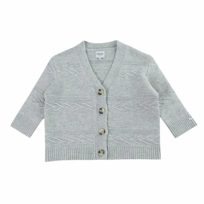 Donsje Amsterdam Sweaters and Cardigans Boys Draine Cardigan Light Grey Melange