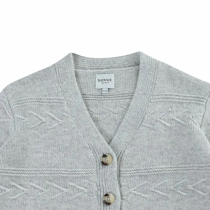 Donsje Amsterdam Sweaters and Cardigans Boys Draine Cardigan Light Grey Melange