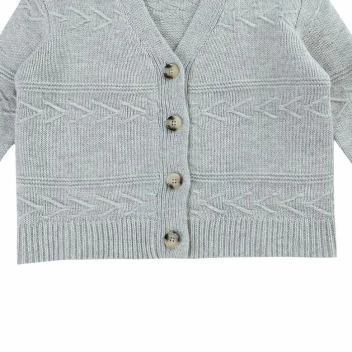 Donsje Amsterdam Sweaters and Cardigans Boys Draine Cardigan Light Grey Melange