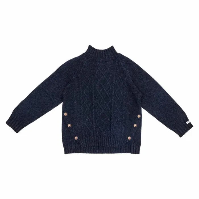 Donsje Amsterdam Sweaters and Cardigans Boys Jos Merino Wool Sweater Blue Marine Melange Donsje Amsterdam Sweaters and Cardigans Boys Jos Merino Wool Sweater Blue Marine Melange